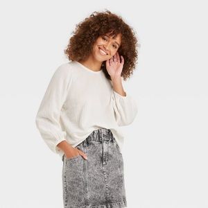 Universal Thread Balloon 3/4 Sleeve Gauze Blouse, size S